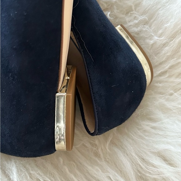 Talbots Indigo Blue Suede Ryan Novelty Christmas Holiday Loafer Flats Sz 8W Wide - Picture 5 of 9